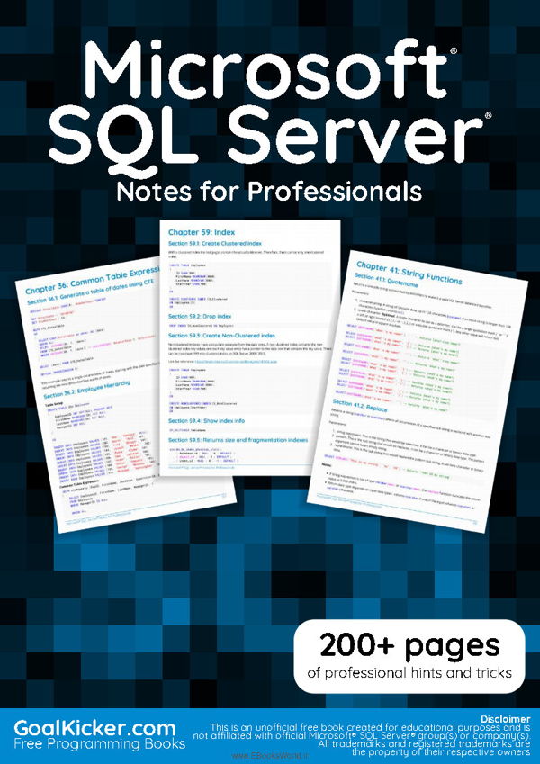 دانلود کتاب Microsoft SQL Server Notes for Professionals