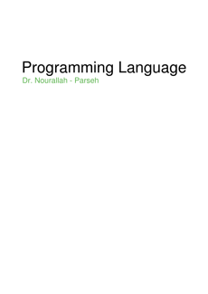 جزوه طراحی و پیاده سازی زبان های برنامه سازی دکتر نوراله پارسه